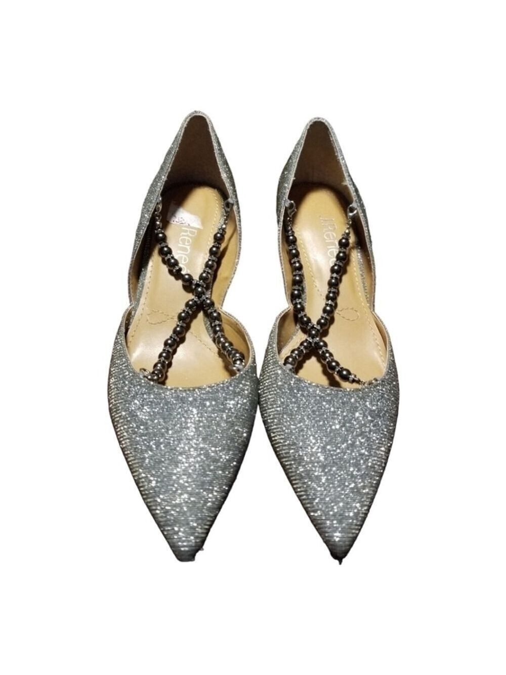 J. Renee Zayna Pewter Heels Size 7 NWOB